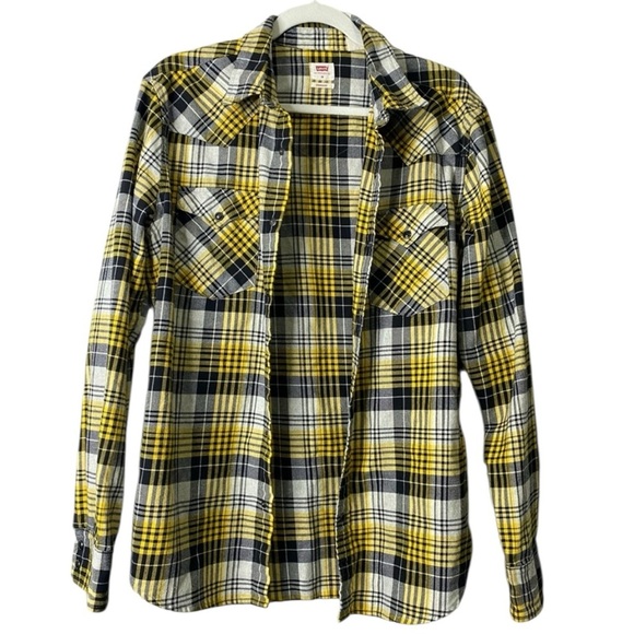 Levi's Other - Levi’s Men’s Yellow & Black Plaid Flannel Button-Up Shirt (M)